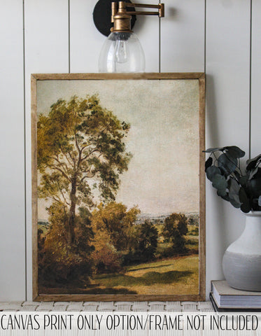 Vintage painting print/tree print canvas art print/landscape/art print/home decor/fall art.canvas art/#101