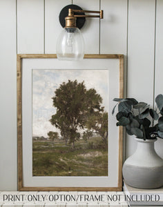 Vintage painting print/tree print canvas art print/landscape/art print/home decor/fall art.canvas art/#140