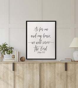 As for me and my house/joshua 24:15/canvas print/wall art/framed print