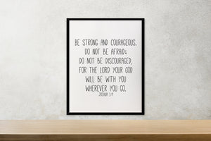 Be strong and courageous/Joshua 1:9/boys room decor/canvas art print/wall art/canvas print/wall decor