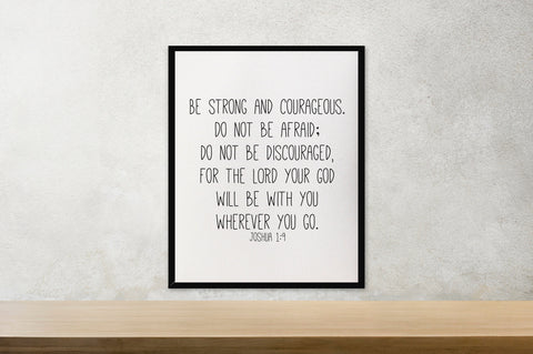 Be strong and courageous/Joshua 1:9/boys room decor/canvas art print/wall art/canvas print/wall decor