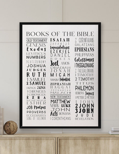 Books of the Bible/learning chart/sunday school chart/canvas art print/wall art/canvas print/wall decor/home decor