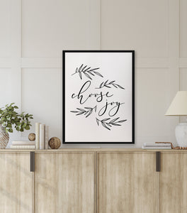 Choose joy/botanicals/art print/home decor/wall art