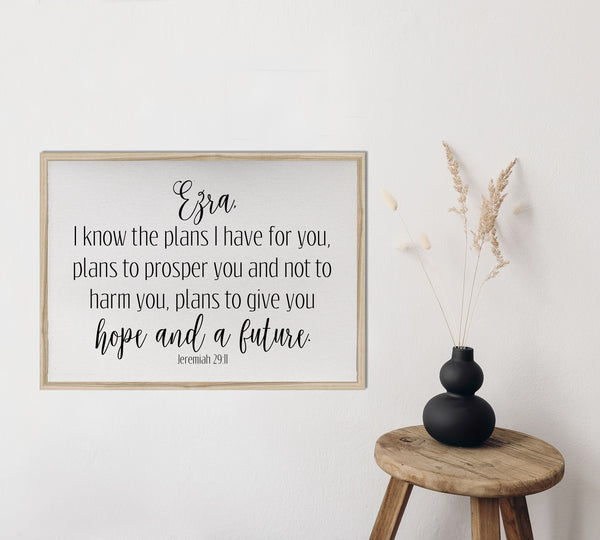 I know the plans I have for you/personalized/Jeremiah 29:11/wall art/canvas print/canvas wall art/wall decor