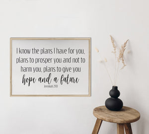 I know the plans I have for you/Jeremiah 29:11/wall art/canvas print/canvas wall art/wall decor