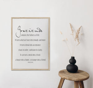 Gratitude turns what we have into enough/wall art/canvas print/canvas wall art