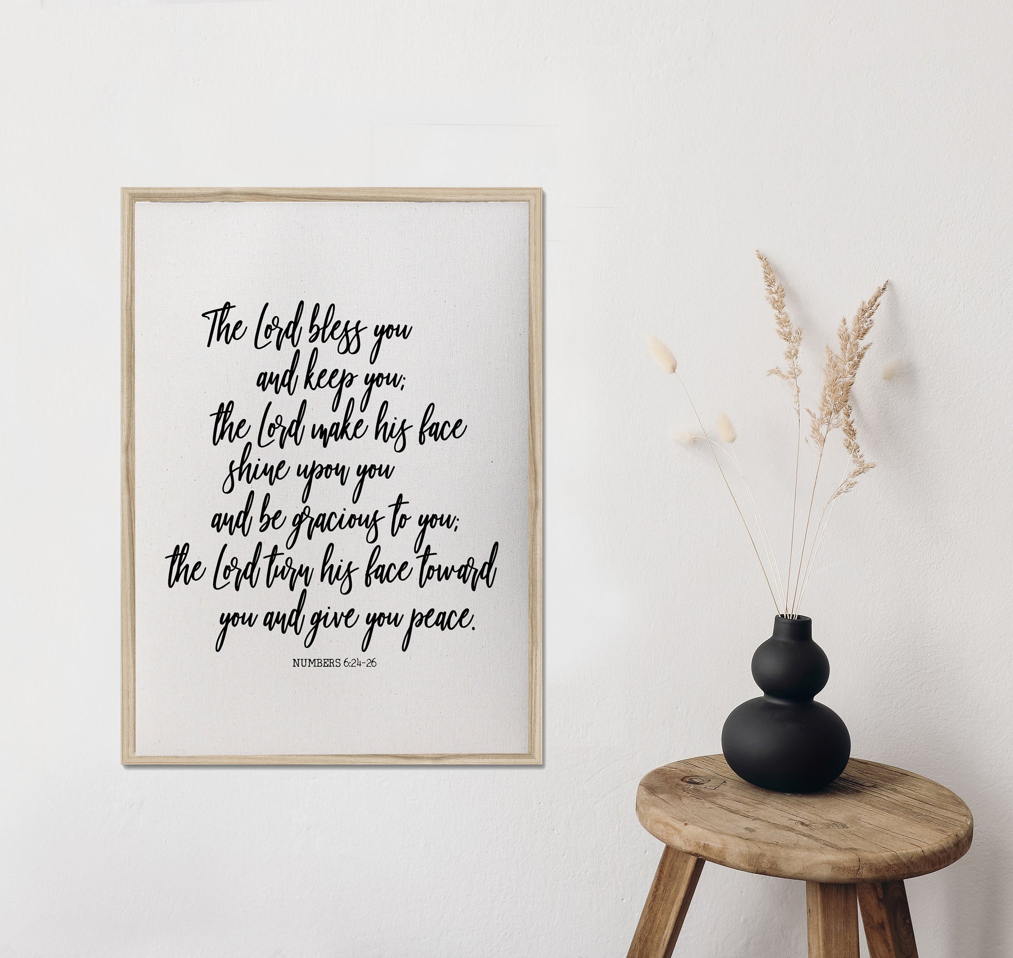 The blessing/the Lord bless you and keep you/numbers 6:24-26/bible verse/canvas print/wall art