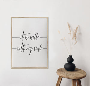 It is well with my soul/canvas art print/wall art/canvas print/wall decor