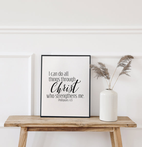 I can do all things through Christ who strengthens me/Phillipians 4:13/canvas art print/wall art/canvas print/wall decor