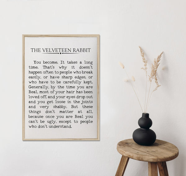 The Velveteen Rabbit/book quote print/canvas art print/wall art/canvas print/wall decor