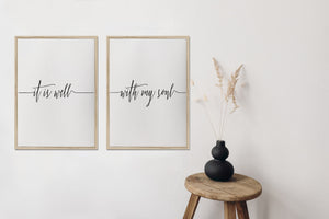 It is well with my soul/canvas art print/wall art/canvas print/wall decor/set of 2