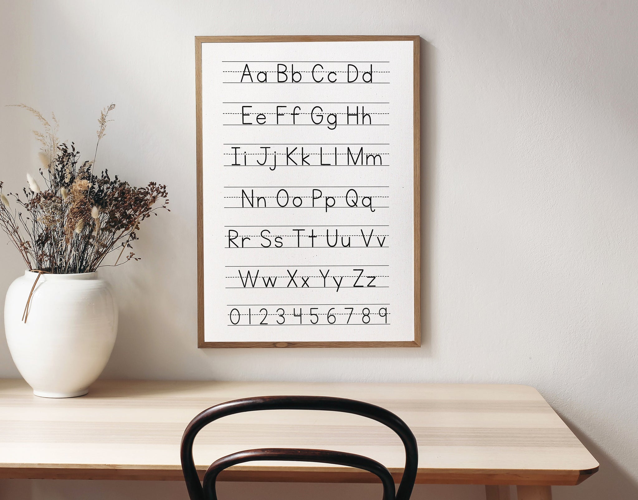 Alphabet with numbers print/canvas art print/wall art/canvas print/wall decor/home decor